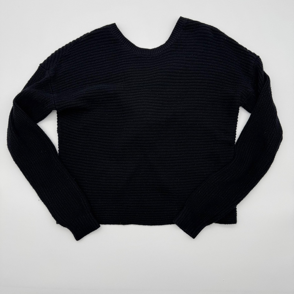 Hollister Black Shaker‎ Knit Sweater With Twist Back Womens Small